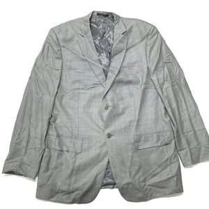 Tasso Elba Blazer Mens 41R Gray Wool 2 Button Sport Coat Suit Jacket Business